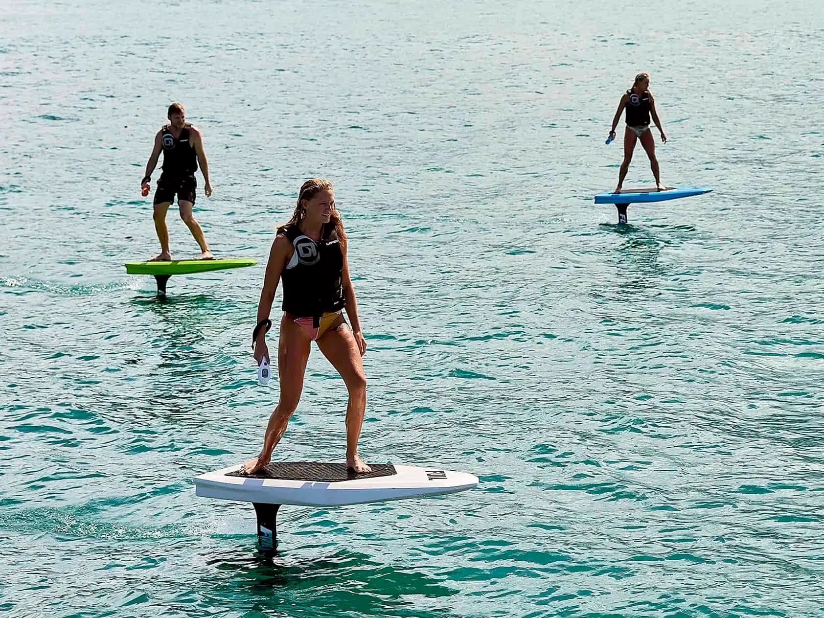 A demo eFoil board ready to ride